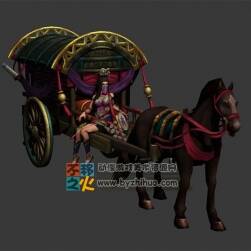 美女 坐 馬車 模型