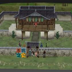 農(nóng)村戲臺(tái) 3dmax小場景模型 帶村民