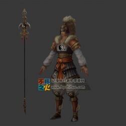 古裝 稻草人 士兵 槍兵模型