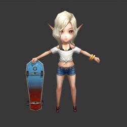 卡通 精靈 性感 滑板模型