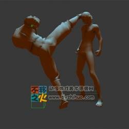 腿部 攻擊  壯漢 格斗 模型