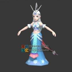 Q版角色 雪女 美女 模型