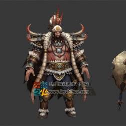 壯漢 酋長(zhǎng)  部落 國王 模型