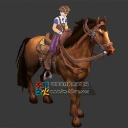 男孩 少年 騎馬 馬模型