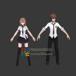 二次元 高中生 男孩女孩 制服 模型