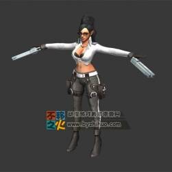 性感 美女 槍手 模型