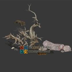 枯木亂石模型