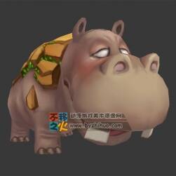 丑 河馬 Max模型 四邊面