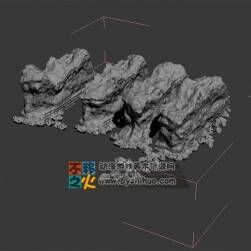 戈壁 土墻 山石 模型