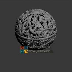龍紋鏤空金屬球模型