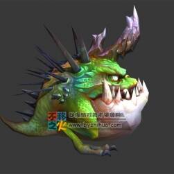 小怪物 食人魚怪 Max模型