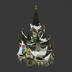 卡通雪域城堡模型