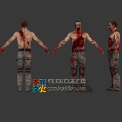 受傷的外國男人模型