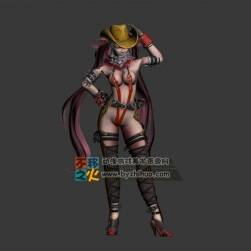西部美女 女牛仔模型 3dmax模型下載