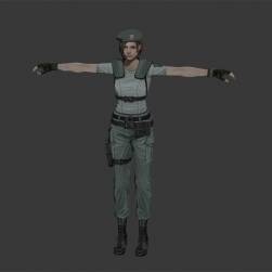 女兵 女警察 T-pose模型