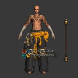 丐幫棍僧 武俠角色模型