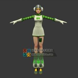 次世代金發(fā)美少女直排輪滑模型