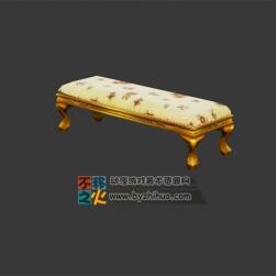 歐式 家具 長凳 模型