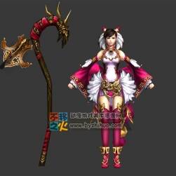 御龍?jiān)谔?古裝  女法師模型