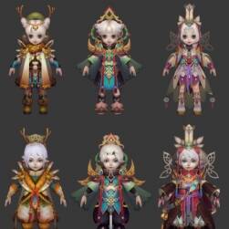 一組精美漂亮的3D角色模型