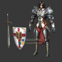 中世紀(jì) 鎧甲 騎士 男劍士模型