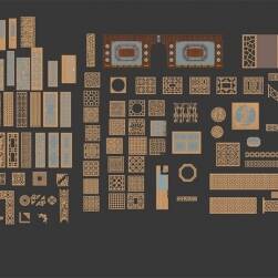 中國(guó)風(fēng) 窗戶 木質(zhì) 模型