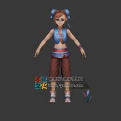 古裝 村民 蘿莉 小女孩模型