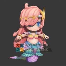 粉毛 長(zhǎng)發(fā) 美人魚 可愛(ài) 少女 模型