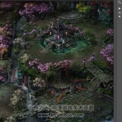 百花谷 場景地圖PSD修圖資源