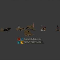 古典武俠游戲場(chǎng)景道具模型