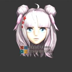 白發(fā) 少女頭部模型