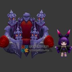 王者榮耀 蔡文姬[薔薇王座][天籟弦音] 兩款皮膚3D模型