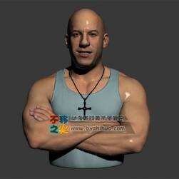 外國(guó) 壯漢 男人 范迪塞爾 演員 胸像 模型