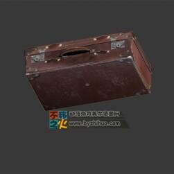 破舊的老式旅行箱模型