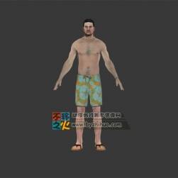 次世代老外沙灘褲模型