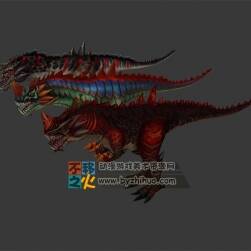 三只惡龍 Max模型 四邊面