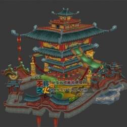 Q版古風(fēng)建筑 閣樓 Max模型