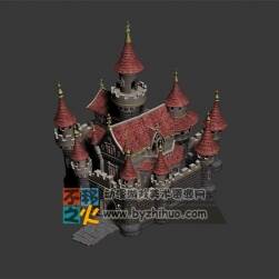 卡通歐洲城堡模型