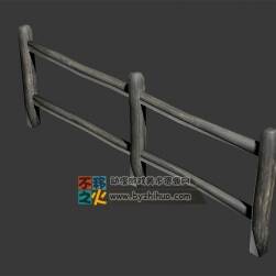 圍欄 單個 木質 木頭 模型