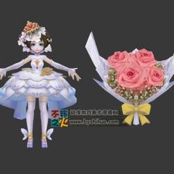 王者榮耀 小喬 白色婚紗[純白花嫁] 3D模型