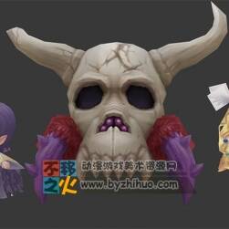 韓國Q版 角色 頭骨 法師 舞姬 模型