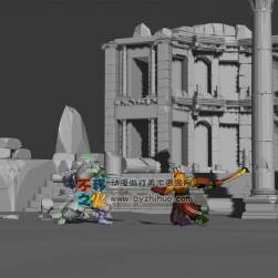 羅馬風(fēng) 廢墟 戰(zhàn)斗 壯漢 模型