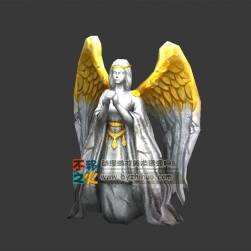 天使祈禱石像模型