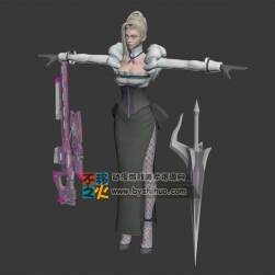 金發(fā) 美女 性感 御姐T-pose模型