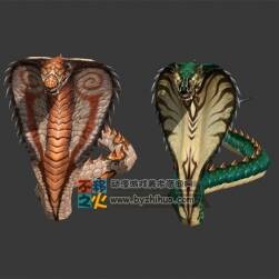 挺漂亮的兩只蛇 Max模型