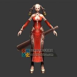 古裝 旗袍 女戰(zhàn)士模型