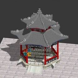 中國風涼亭模型