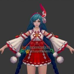 王者榮耀 大喬[伊勢巫女] 3D模型