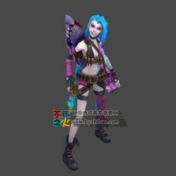 英雄聯(lián)盟LOL 暴走蘿莉 金克絲 帶全套動作 max模型