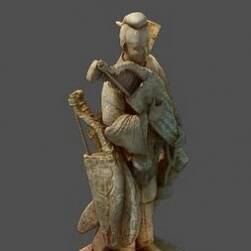 古代持弓雕像3D模型